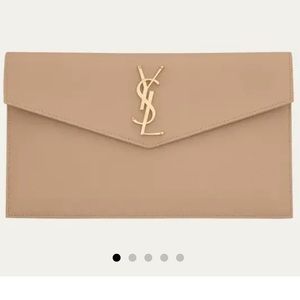 YSL Uptown Monogram Grain de Poudre Pouch